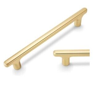 5 Pack 5in Center To Center Brushed Matte Gold Kitchen Bathroom Cabinet Handles